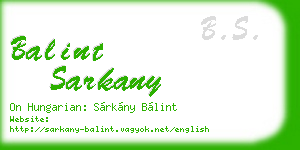 balint sarkany business card