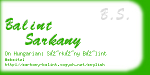 balint sarkany business card